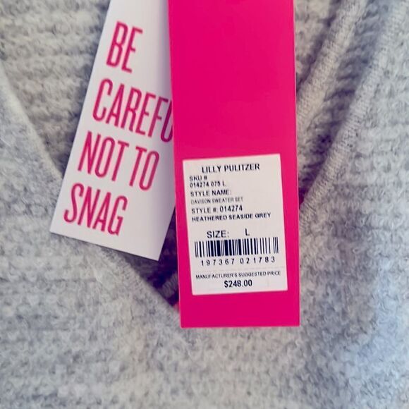 Lilly Pulitzer Davison Sweater Set- Heathered Seaside Grey NWT - Picture 5 of 7